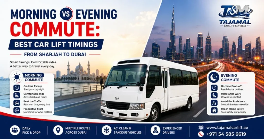 Morning vs Evening Commute: Best Car Lift Timings from Sharjah to Dubai
