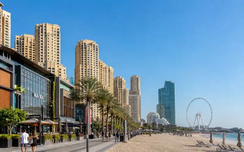 Jumeirah Beach Residence JBR Dubai waterfront and skyline